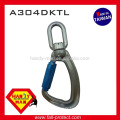 A304DKTL 25kN Aluminium Swivel Load Indicator Snap Twist Lock Haken Karabiner